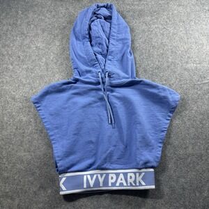 IVY PARK Blue Hoodie Sleeveless Backless Sweatshirt Short Sleeve Pullover‎ Sz XS